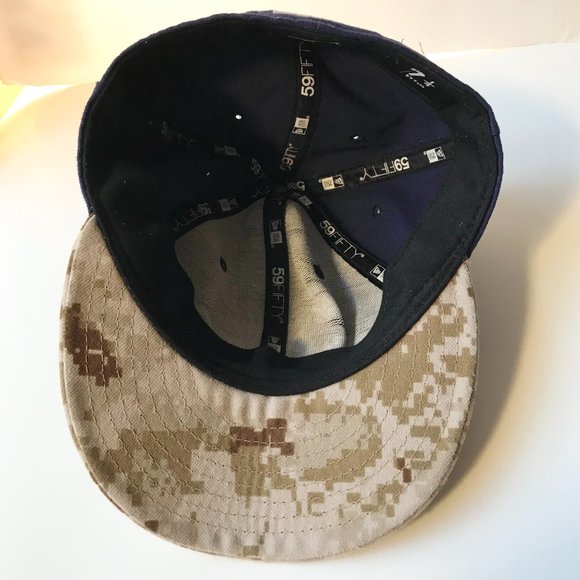 Vintage New Era Team US USA Script Baseball Cap Hat Blue Camo Size 7-1/4 - Picture 7 of 12